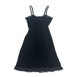 Vintage Y2K Victoria’s Secret Sexy Little Things Black Ruffle Trim Slip Dress